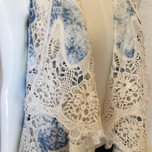Chico’s • Tie-dye Boho lace vest | Sz M - Picture 7 of 12